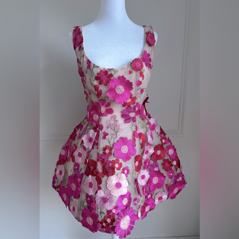 BRONX AND BANCO Jasmine Mini Dress | Pink & Floral, Medium